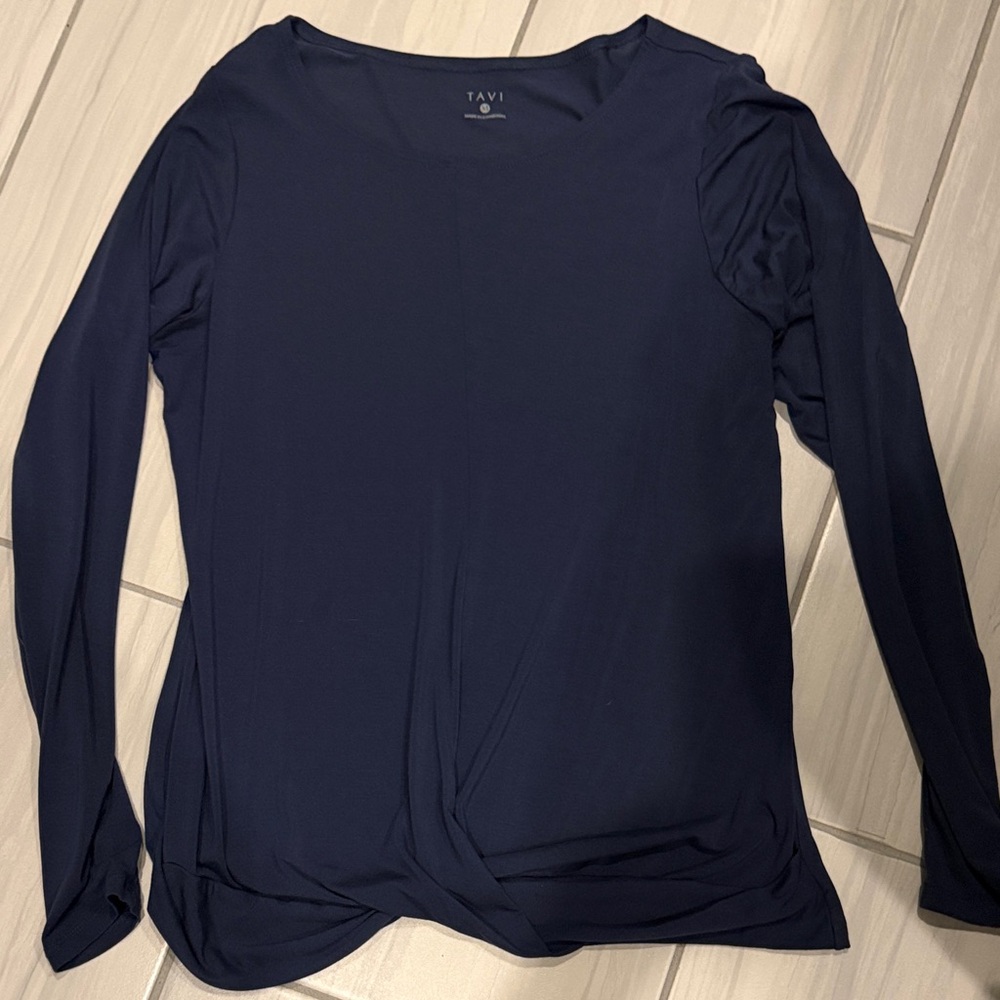 Tavi Navy Long Sleeve Women's Top size medium